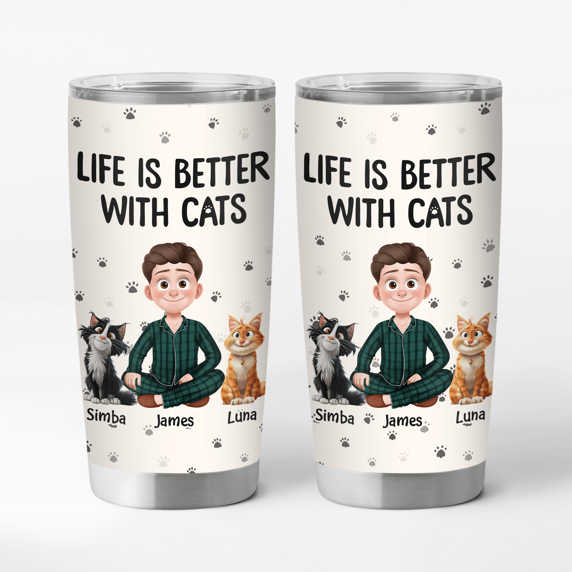 3903TUS1 custom presents for cat owners life is better with cats 20oz tumbler_ 3903T5N0D