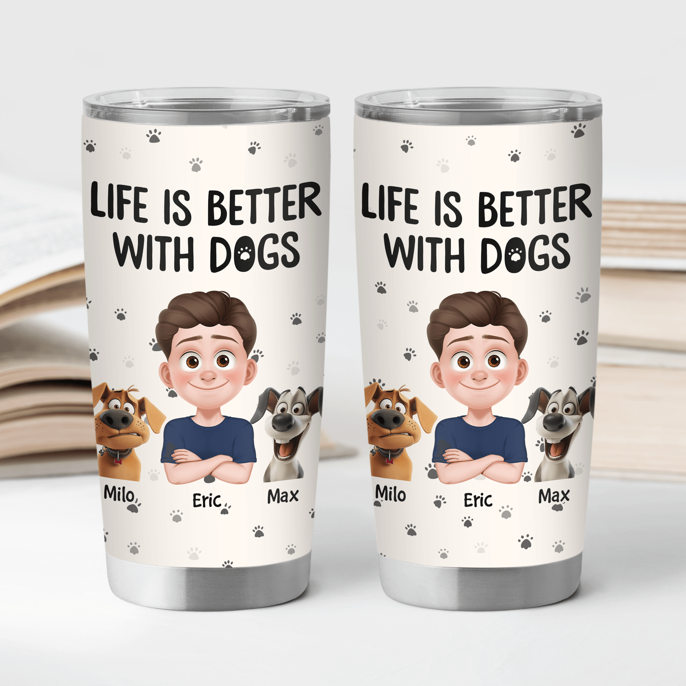 3903TUS2 custom gifts for dog owners life is better with dogs 20oz tumbler_ 3903T5N0C_2