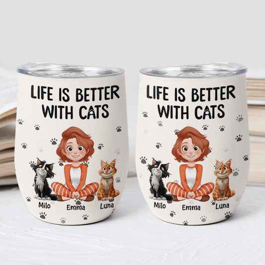 3903TUS2 personalized cat owner gifts_ life is better with cats wine tumbler_ 3903T_1