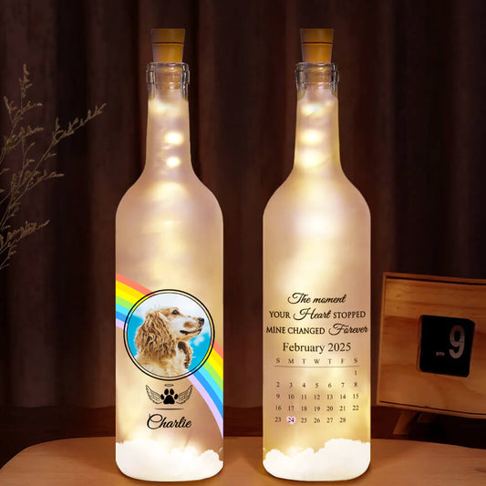 3904LUK1 personalised the moment your heart stopped mine changed forever bottle light for dog owners 3904L_51ced499 2517 4b20 b2ef 29d2cbc55cfe