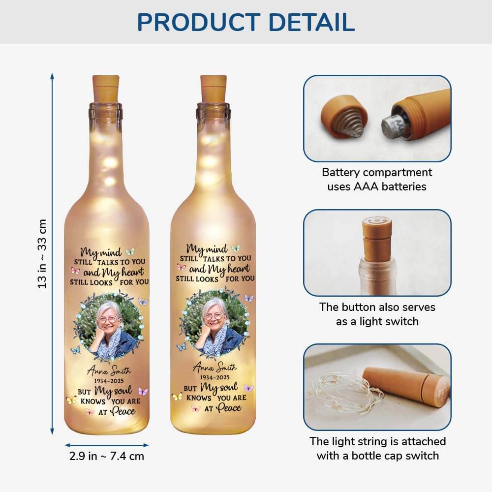 3916LUS2 personalized memorial gifts for loss of mother bottle light with photo_ 3916L3M5A