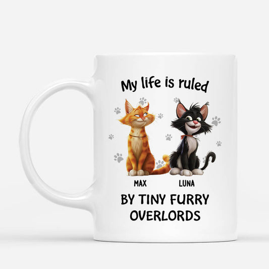 3921IUK1 personalised my life is ruled by tiny furry overlords whiskey glass for cat lovers 3921I5K5D