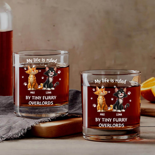 3921IUK1 personalised my life is ruled by tiny furry overlords whiskey glass for cat lovers 3921I_b7647de9 eebc 425e 994d 041b4a522554