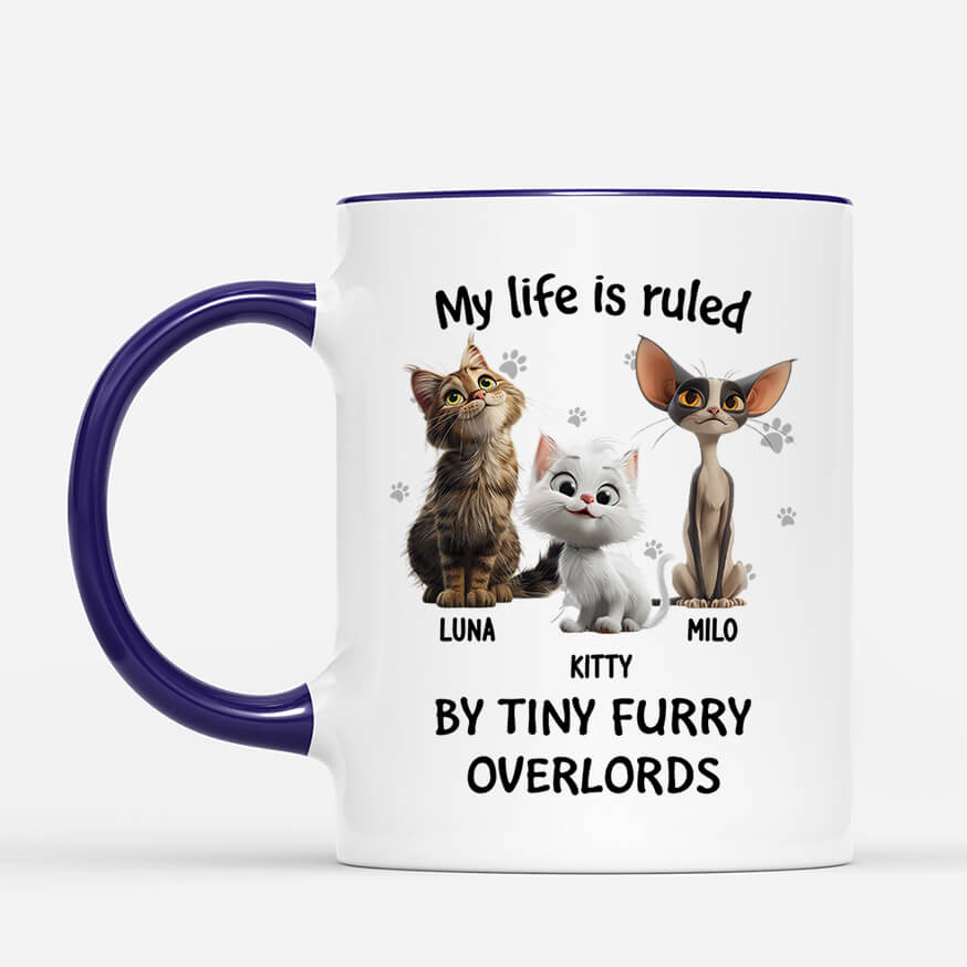 3921IUK2 personalised my life is ruled by tiny furry overlords whiskey glass for cat lovers 3921I5K5D