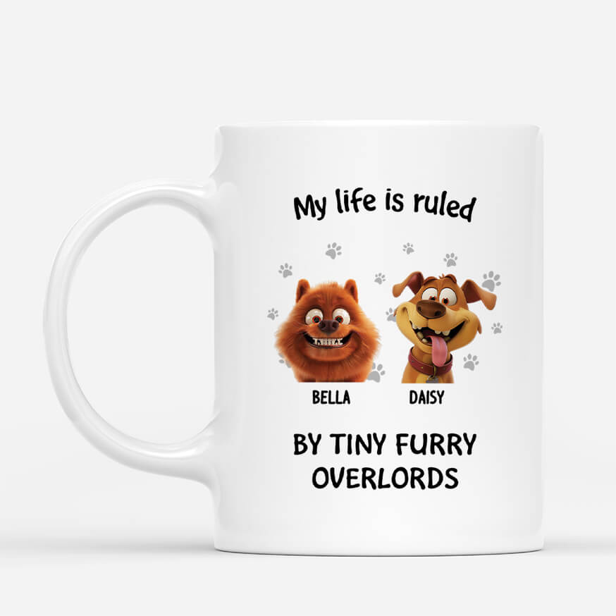3921MUK1 personalised my life is ruled by tiny furry overlords mug for dog lovers 3921M5K5C
