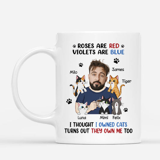3978MUS1 cat mug personalized funny roses are red cat poems 3978MKL8D