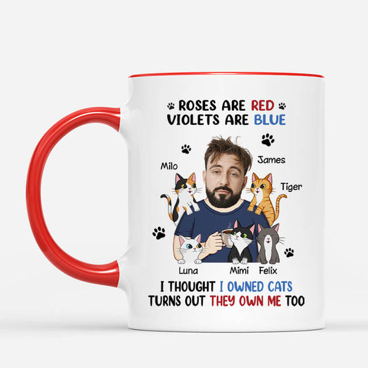 3978MUS2 cat mug personalized funny roses are red cat poems 3978MKL8D