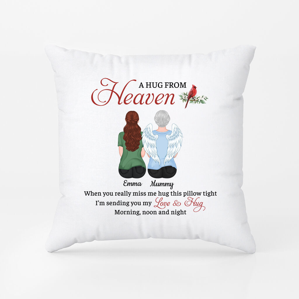 3986PUS1 personalized in memory of gifts_ a hug from heaven pillow 3986P648A