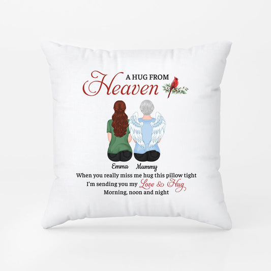 3986PUS1 personalized in memory of gifts_ a hug from heaven pillow 3986P648A