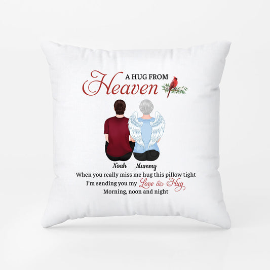 3986PUS2 personalized in memory of gifts_ a hug from heaven pillow 3986P648A