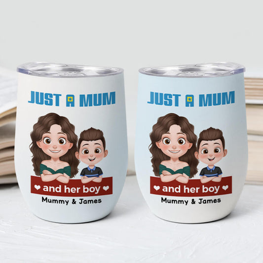 4000TUK2 personalised just a dad and his girl wine tumbler 4000T3I0B