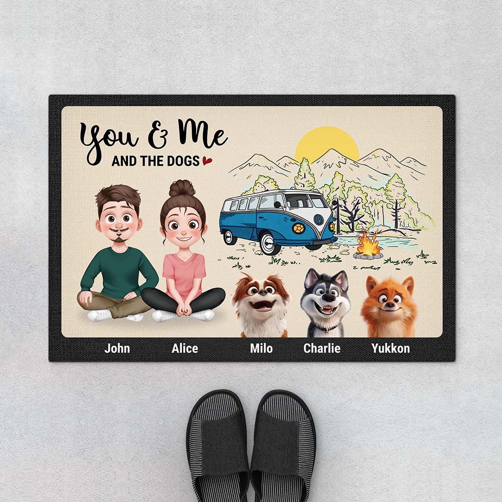 4004DUS1 custom dog gifts for owners you and me and the dog doormat 4004D9M0C