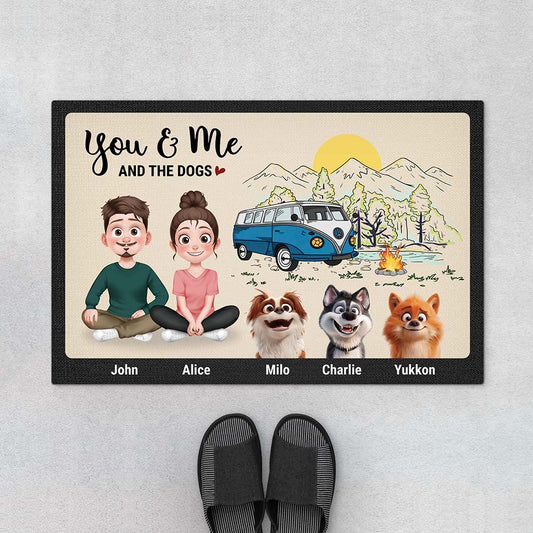 4004DUS1 custom dog gifts for owners you and me and the dog doormat 4004D9M0C