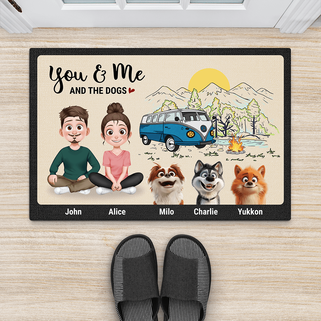 4004DUS2 custom dog gifts for owners you and me and the dog doormat 4004D9M0C