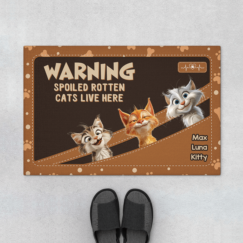 4011DUS1 personalized gifts for cat lovers funny cat doormat_ 4011D5N3D