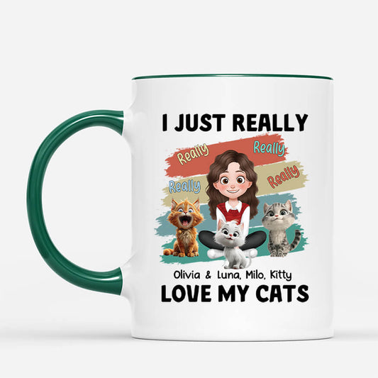 4022MUK2 personalised i just really love my cats mug 4022M6K0D