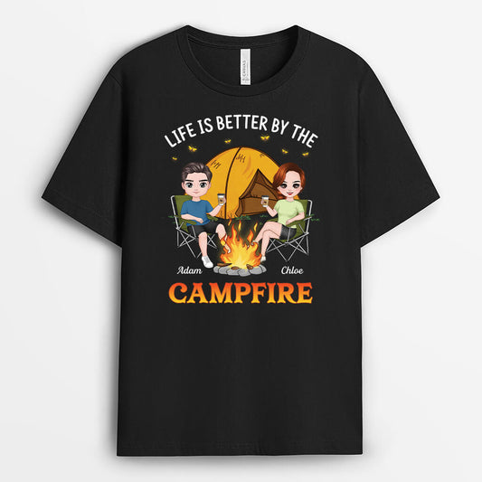 4023AUK1 Personalised Life Is Better By The Campfire T shirt 4023A6H0A