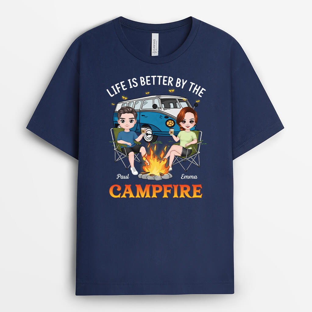 4023AUK2 Personalised Life Is Better By The Campfire T shirt 4023A6H0A