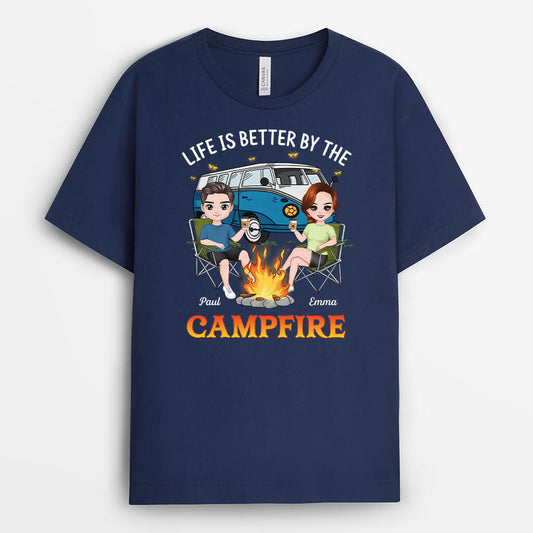 4023AUK2 Personalised Life Is Better By The Campfire T shirt 4023A6H0A