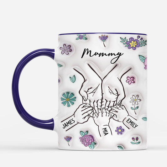 4033MUK2 3d printing effect personalised mummys hand flower mug 4033M5I5A