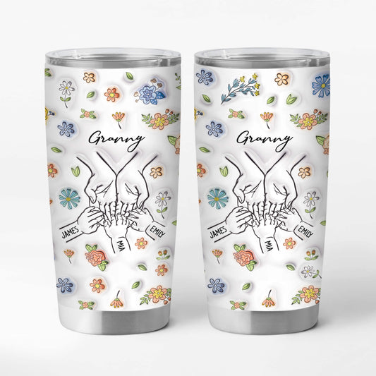 4033TUK1 3d printing effect personalised mummys hand flower tumbler20oz 4033T5I5A