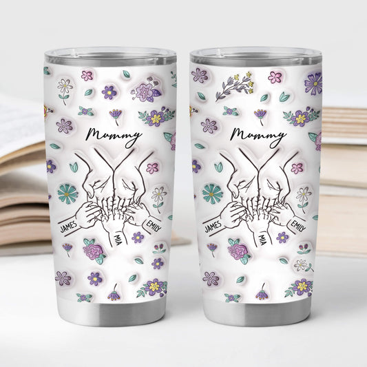 4033TUK2 3d printing effect personalised mummys hand flower tumbler20oz 4033T5I5A