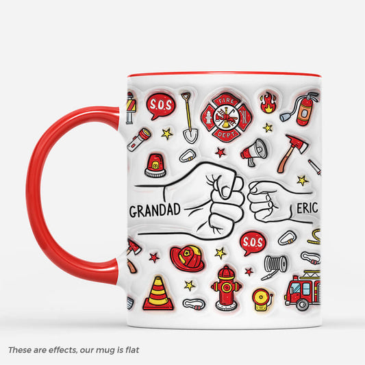 4034MUK2 3d printing effect personalised firefighter dad mug_ 4034M