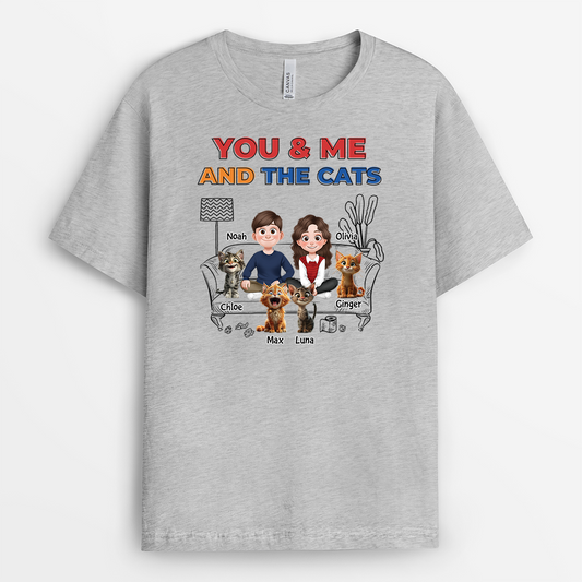4038AUS2 personalized cat t shirts for couples_ you me and the cats 4038AKH0D