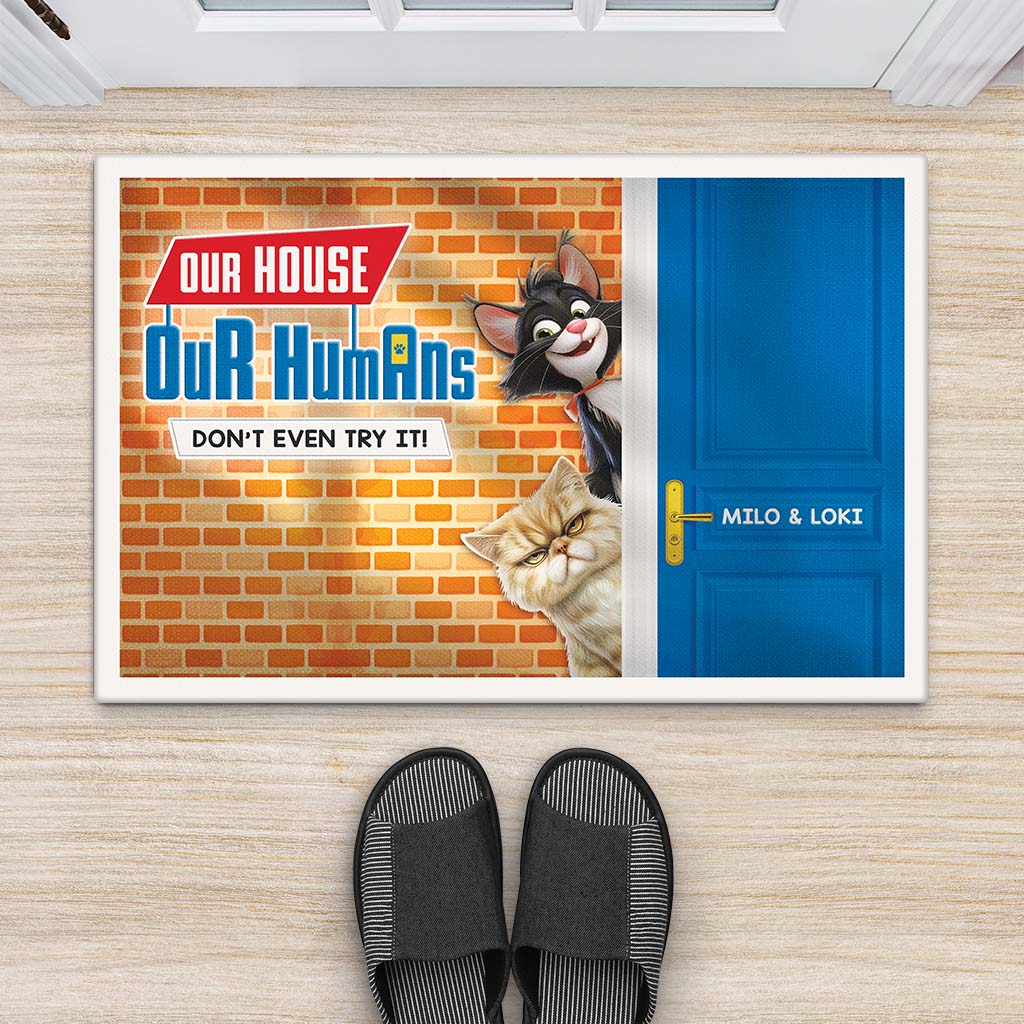 4048DUS2 personalized cat gifts for humans funny cat doormat_s 4048D5M5D