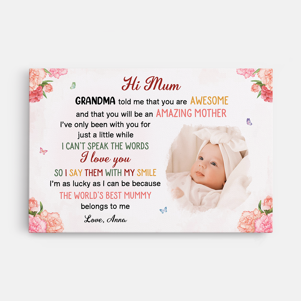4055CUK1 custom mothers day canvas print mothers day gift from baby_ 4055C8N5A