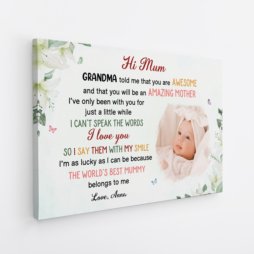 4055CUK2 custom mothers day canvas print mothers day gift from baby_ 4055C8N5A