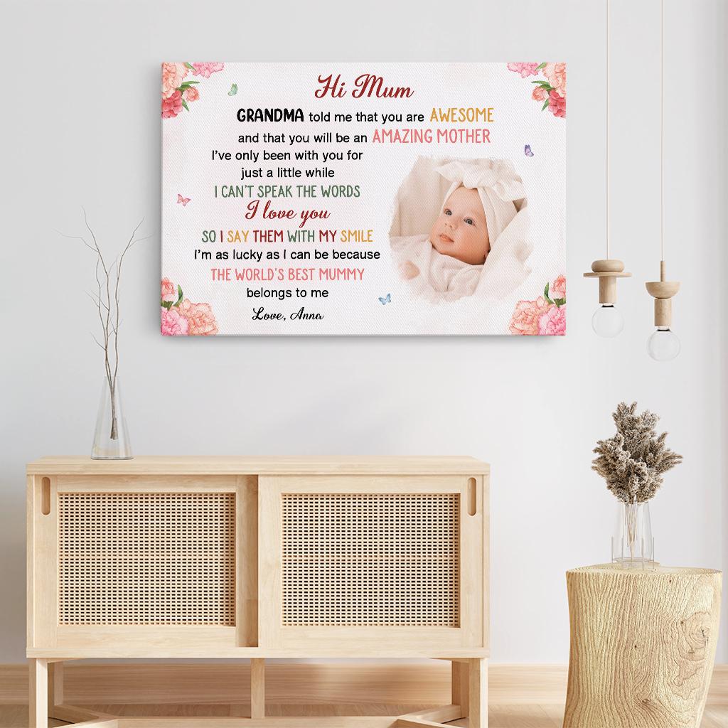 4055CUK3 custom mothers day canvas print mothers day gift from baby_ 4055C8N5A