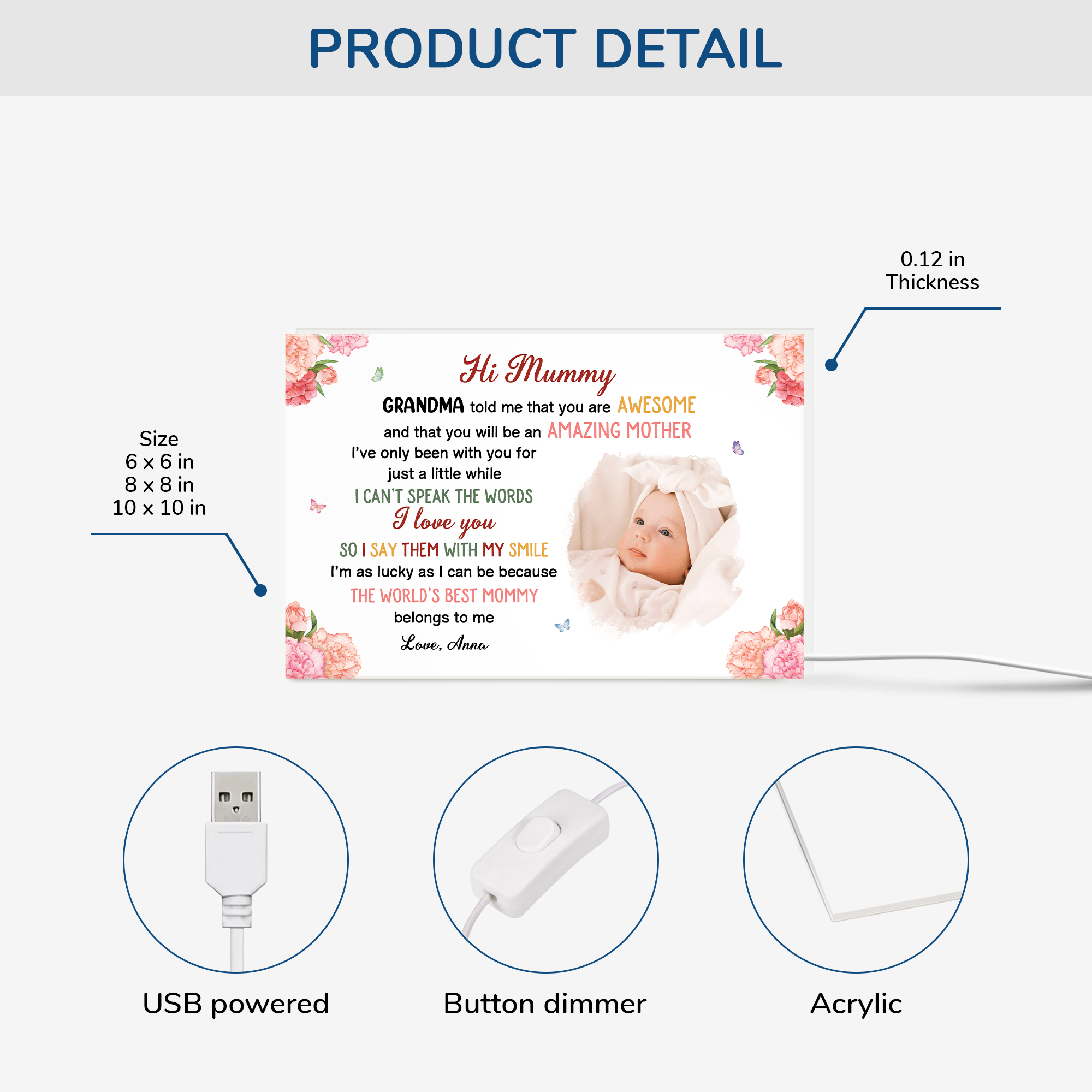 4055LUK3 personalized photo light box_ mothers day gift from baby 4055L