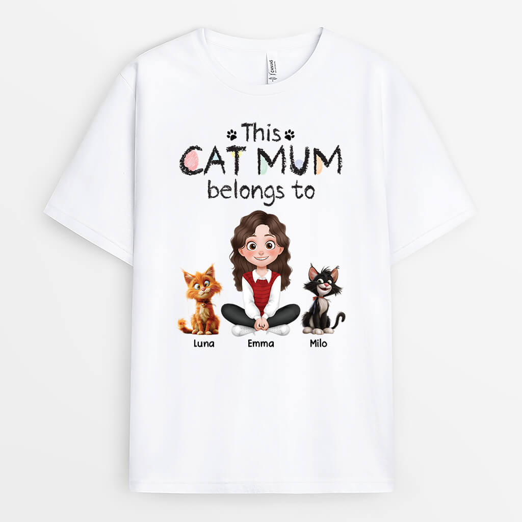4071AUK1 personalised this cat mum belongs to t shirts with cats 4071A8I0D