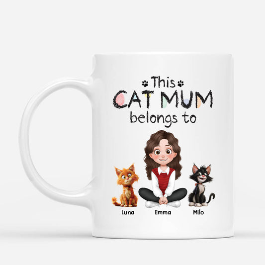 4071MUK1 personalised this cat mum belongs to mugs with cats 4071M8I0D