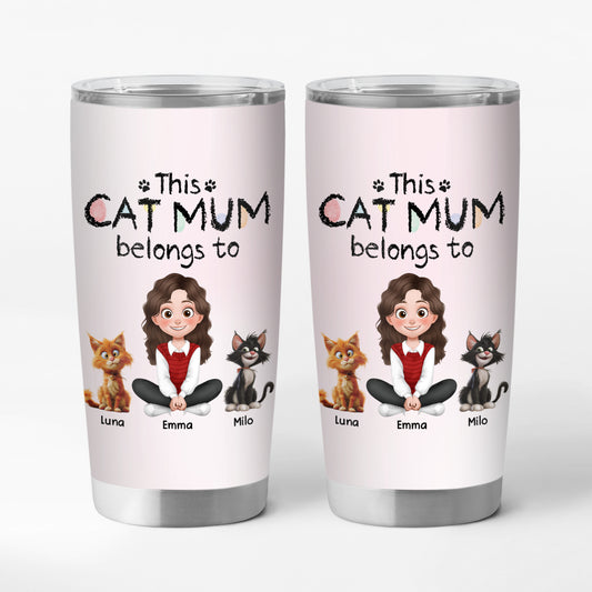 4071TUK1 personalised this cat mum belongs to 20oz tumbler 4071T8I0D