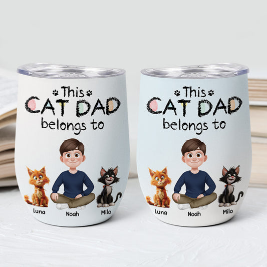 4071TUK2 personalised this cat mum belongs to wine tumbler 4071T8I0D