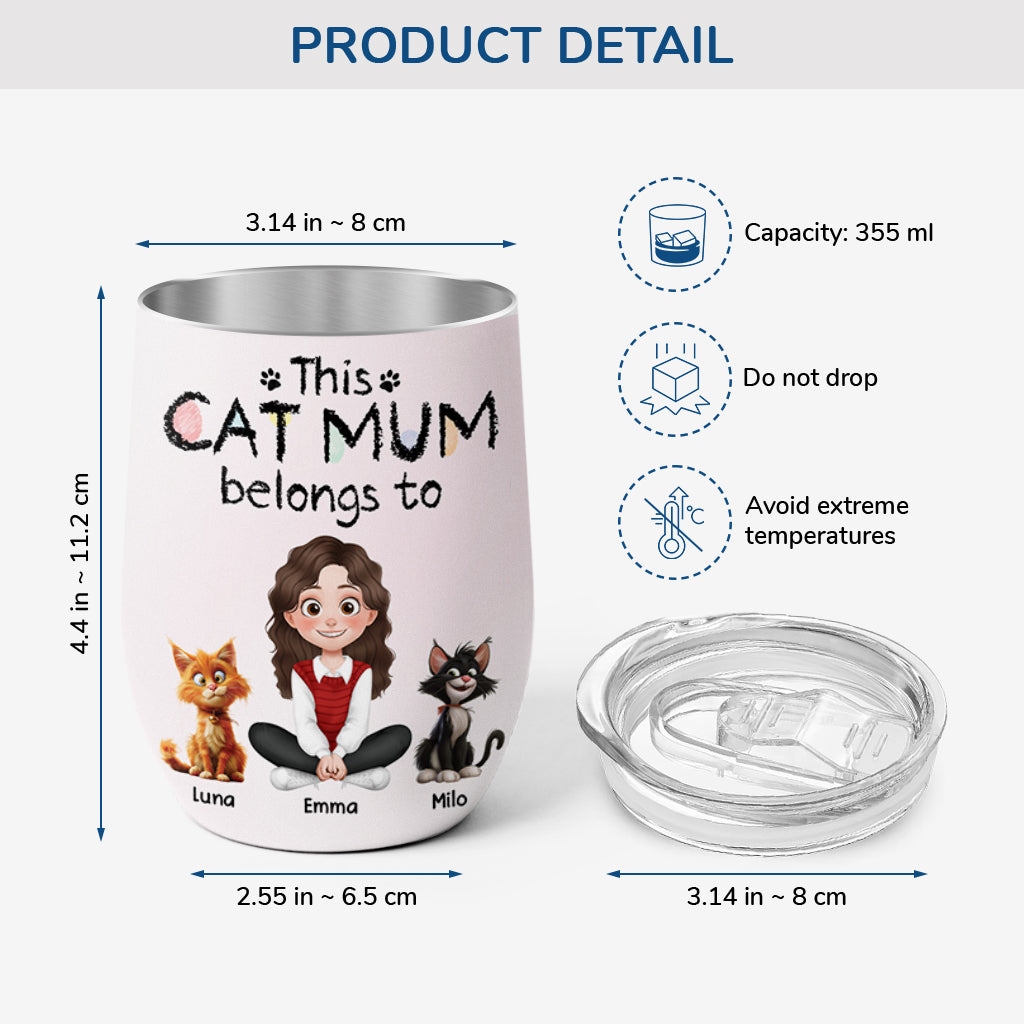 4071TUK3 personalised this cat mum belongs to wine tumbler 4071T8I0D