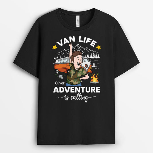 4077AUS1 personalised van life adventure is calling t shirt for men 4077A6Q0B