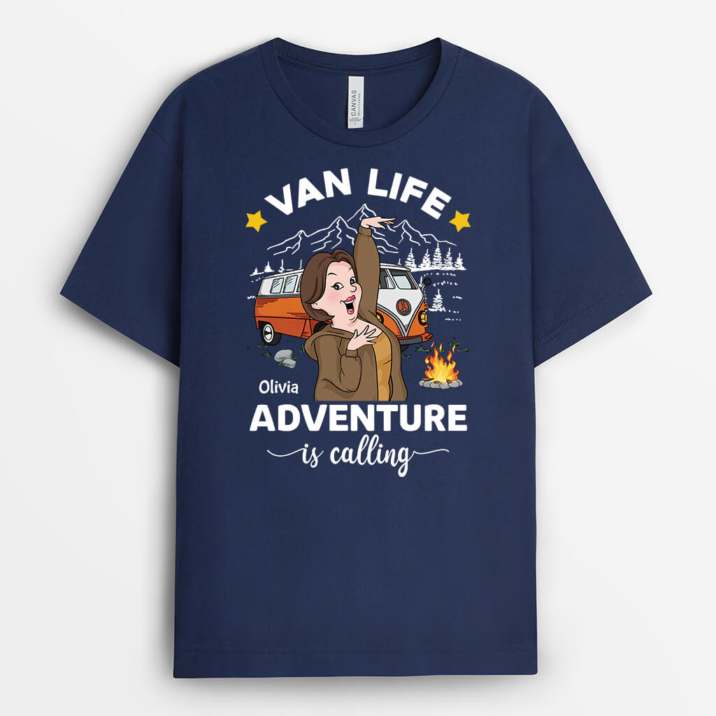 4077AUS2 personalised van life adventure is calling t shirt for men 4077A6Q0B