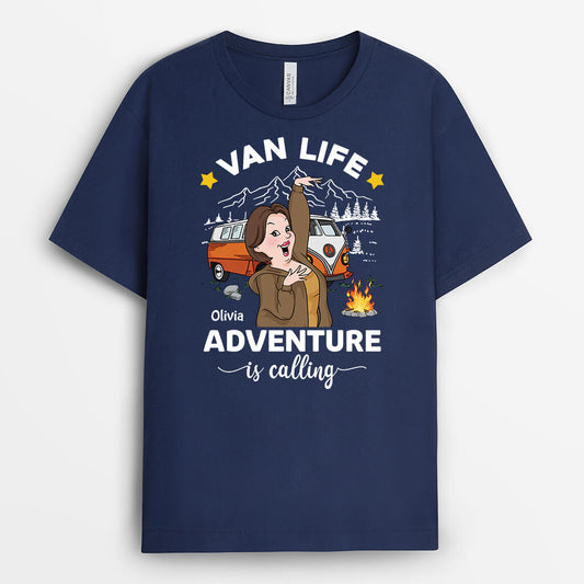 4077AUS2 personalised van life adventure is calling t shirt for men 4077A6Q0B