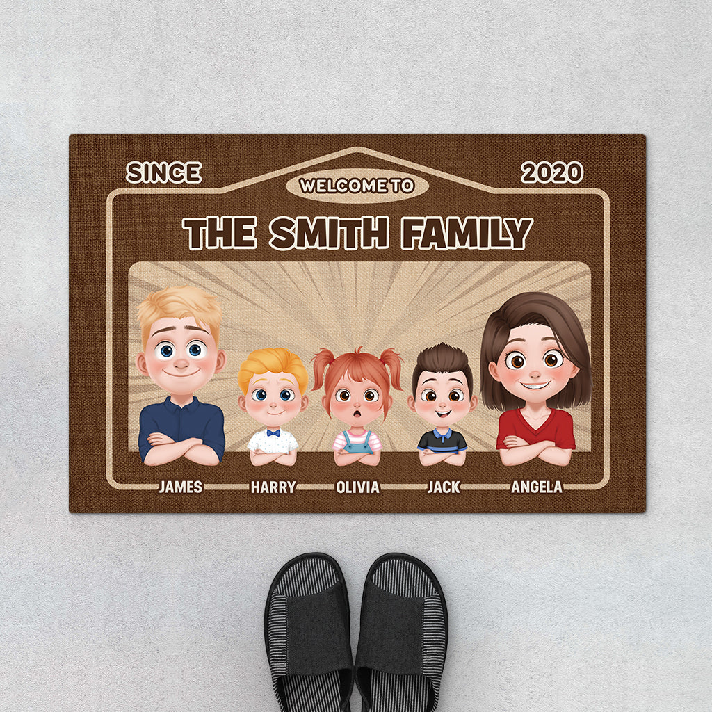 4083DUS1 custom family name welcome doormat gifts for the whole family_ 4083D