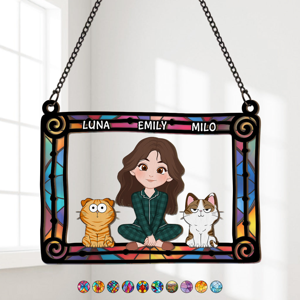 4102UUS1 personalized window hanging suncatcher ornament presents for cat owners_ 4102U8L8D