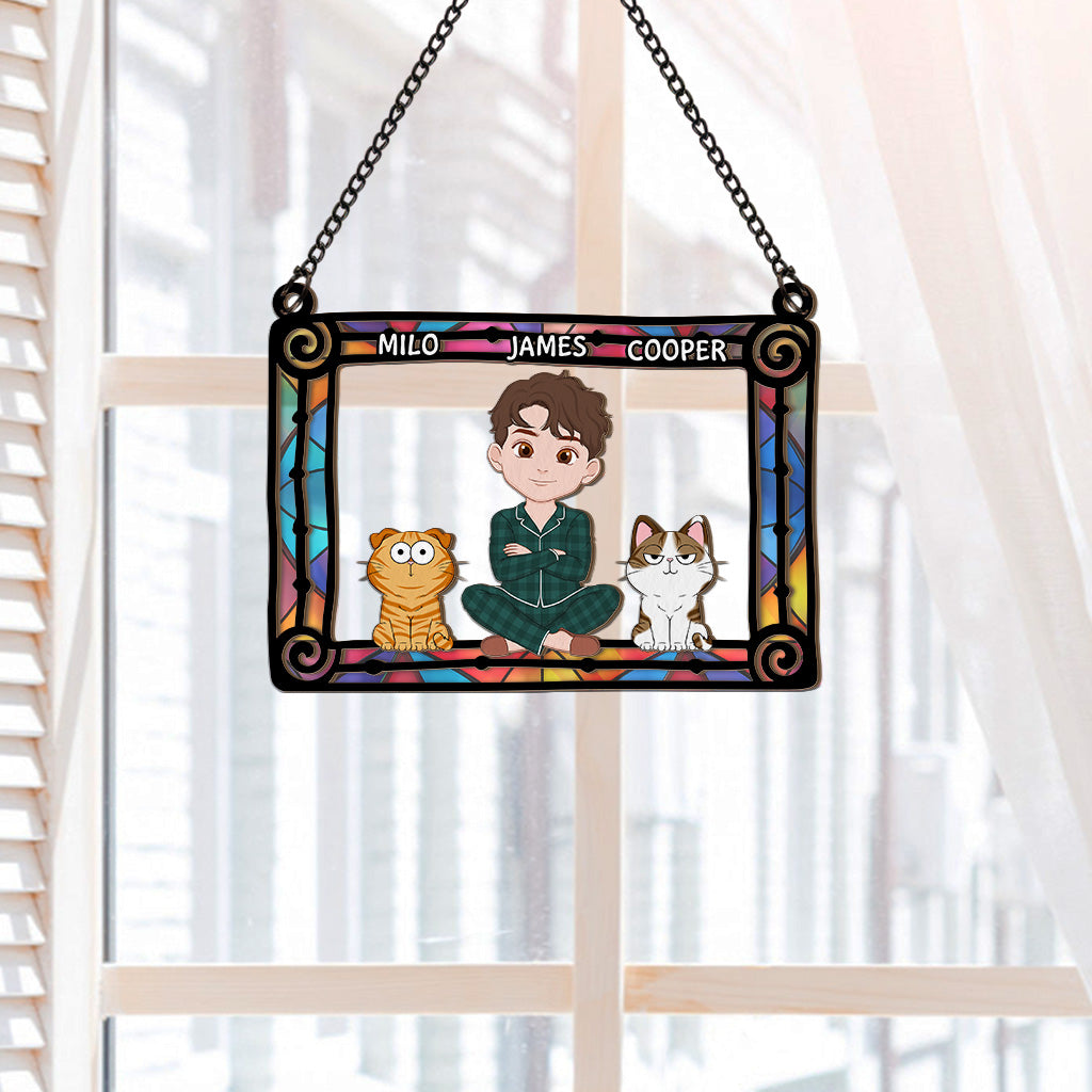4102UUS2 personalized window hanging suncatcher ornament presents for cat owners_ 4102U8L8D