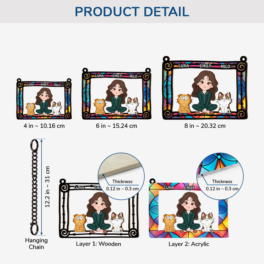 4102UUS3 personalized window hanging suncatcher ornament presents for cat owners_ 4102U8L8D