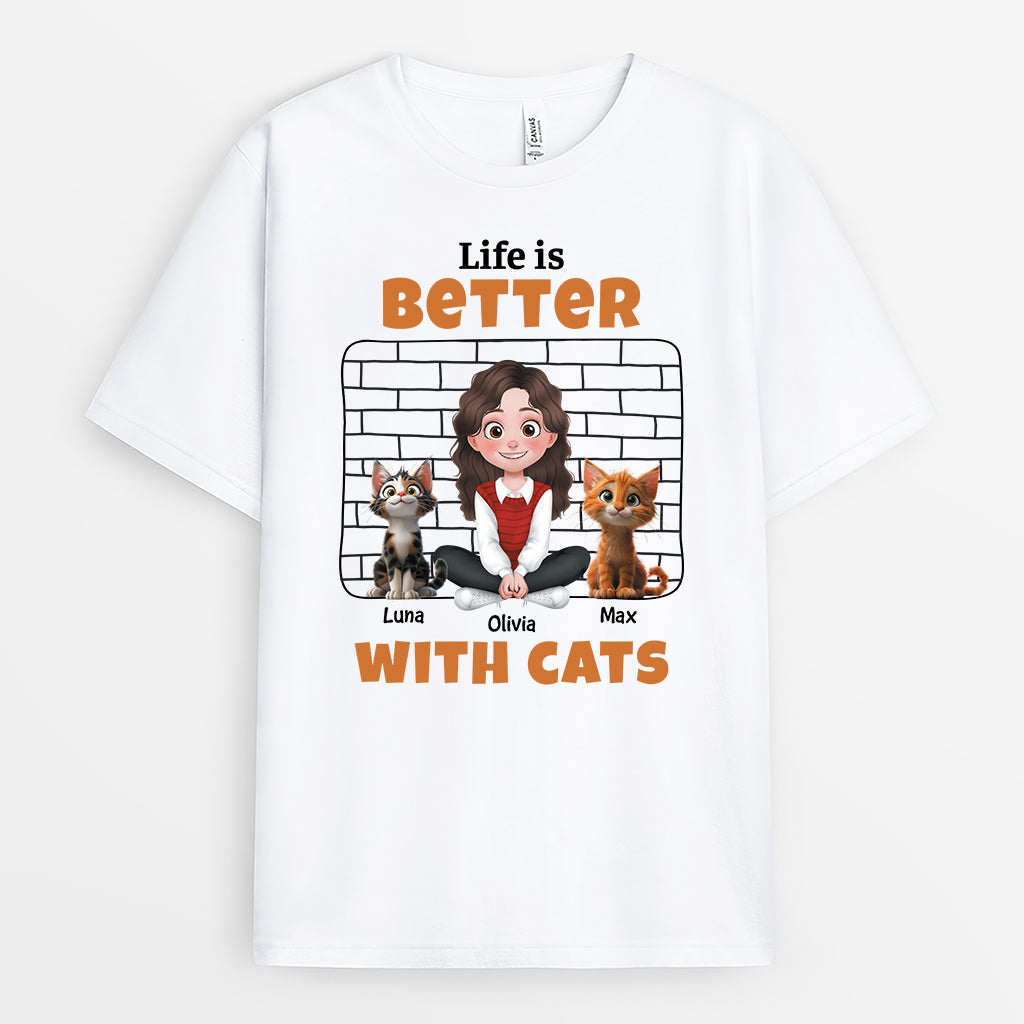 4127AUS1 custom cat shirts for women life is better with cats shirt_ 4127ATM0D