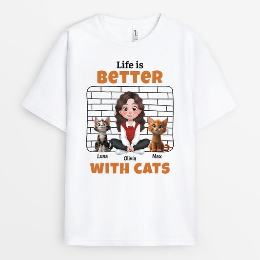 4127AUS1 custom cat shirts for women life is better with cats shirt_ 4127ATM0D