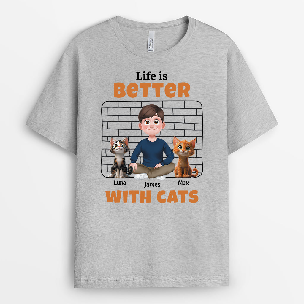 4127AUS2 custom cat shirts for women life is better with cats shirt_ 4127ATM0D