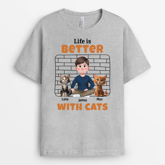 4127AUS2 custom cat shirts for women life is better with cats shirt_ 4127ATM0D