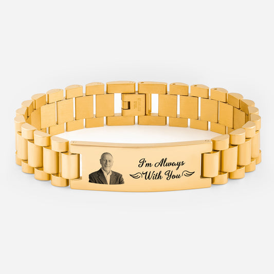 4135JUK1 personalised im always with you memorial bracelet with photo 4135j6v5a